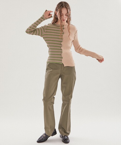 kotohayokozawa（コトハヨコザワ）の「【kotohayokozawa(コトハヨコザワ)】センターカッティングリブニット KT21A-KN05（ニット/セーター・レディース・グリーン/ブルー・FREE）」の12枚目の写真