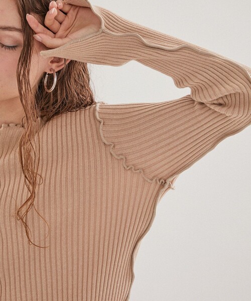 kotohayokozawa（コトハヨコザワ）の「【kotohayokozawa(コトハヨコザワ)】センターカッティングリブニット KT21A-KN05（ニット/セーター・レディース・グリーン/ブルー・FREE）」の7枚目の写真