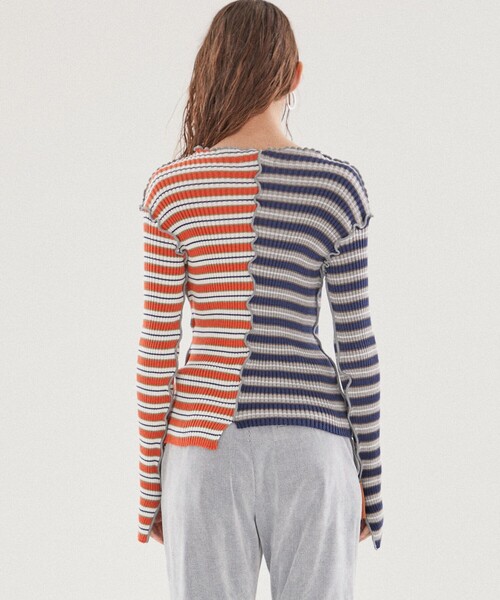 kotohayokozawa（コトハヨコザワ）の「【kotohayokozawa(コトハヨコザワ)】センターカッティングリブニット KT21A-KN05（ニット/セーター・レディース・グリーン/ブルー・FREE）」の10枚目の写真