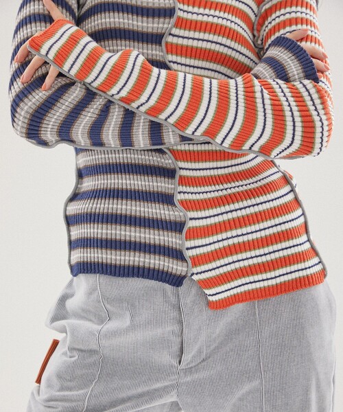 kotohayokozawa（コトハヨコザワ）の「【kotohayokozawa(コトハヨコザワ)】センターカッティングリブニット KT21A-KN05（ニット/セーター・レディース・グリーン/ブルー・FREE）」の20枚目の写真