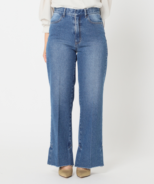 Simplicite（サンプリシテ）の「《追加》スリットワイドデニムパンツ◆（デニムパンツ・レディース・ホワイト/ブラック/ブルー・SMALL/MEDIUM）」の18枚目の写真