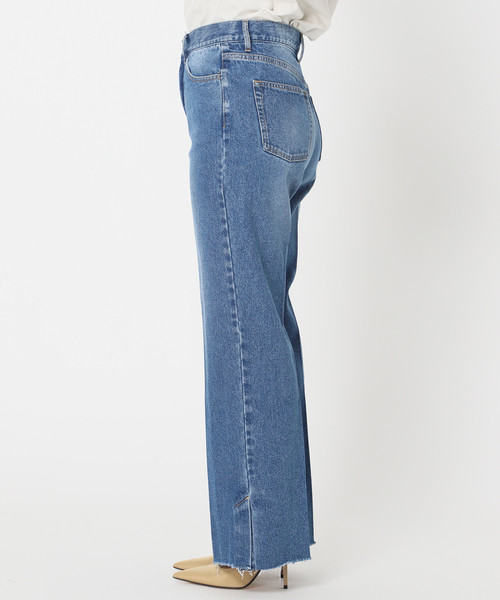 Simplicite（サンプリシテ）の「《追加》スリットワイドデニムパンツ◆（デニムパンツ・レディース・ホワイト/ブラック/ブルー・SMALL/MEDIUM）」の17枚目の写真