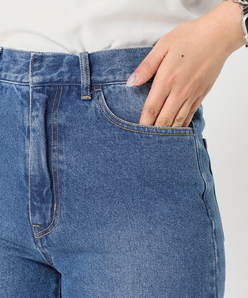 Simplicite（サンプリシテ）の「《追加》スリットワイドデニムパンツ◆（デニムパンツ・レディース・ホワイト/ブラック/ブルー・SMALL/MEDIUM）」の12枚目の写真