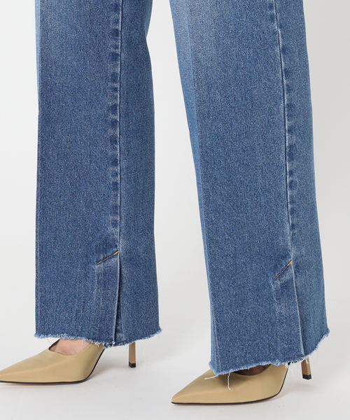 Simplicite（サンプリシテ）の「《追加》スリットワイドデニムパンツ◆（デニムパンツ・レディース・ホワイト/ブラック/ブルー・SMALL/MEDIUM）」の11枚目の写真