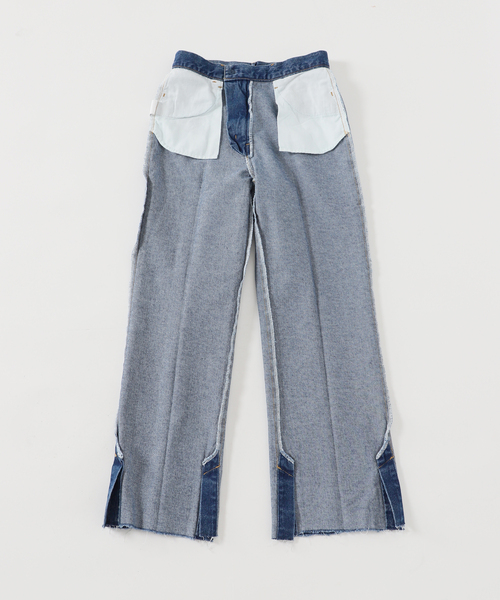 Simplicite（サンプリシテ）の「《追加》スリットワイドデニムパンツ◆（デニムパンツ・レディース・ホワイト/ブラック/ブルー・SMALL/MEDIUM）」の7枚目の写真