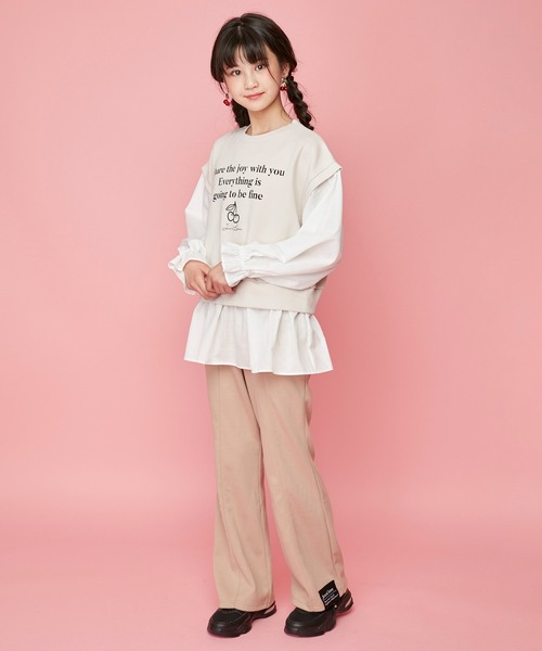 JENNI love（ジェニィラブ）の「センターシームフレアパンツ（その他パンツ・キッズ・カーキ/ベージュ/ブラック・130cm/140cm/150cm/160cm）」の9枚目の写真