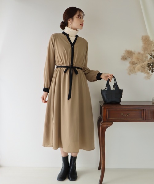 レトロ柄 無地配色ワンピース ワンピース Blueeast ブルーイースト のファッション通販 Zozotown