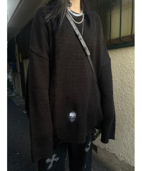 XU(エックスユー)の「【XU/エックスユー】damage knit/ニット XU(エックスユー)の「【XU/エックスユー】damage knit/ニット