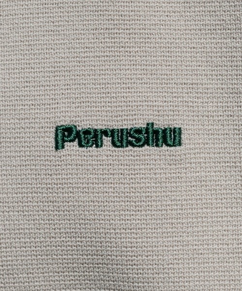 Perushu（ペルーシュ）の「Perushu刺繍ミラノリブポロニット（ニット/セーター・メンズ・ブラック/ダークグリーン/アイボリー・MEDIUM/LARGE）」の9枚目の写真
