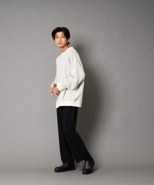 UNIIT(ユニット)の「【UNIIT/ユニット】カルゼニットフリースルーズクルーネック(スウェット・メンズ・チャコールグレー/ベージュ/ブラック/杢グレー/ホワイト・SMALL/MEDIUM/LARGE)」の11枚目の写真