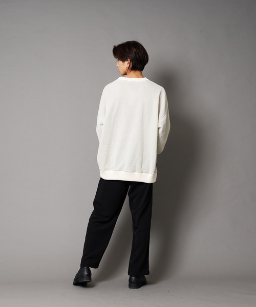 UNIIT(ユニット)の「【UNIIT/ユニット】カルゼニットフリースルーズクルーネック(スウェット・メンズ・チャコールグレー/ベージュ/ブラック/杢グレー/ホワイト・SMALL/MEDIUM/LARGE)」の12枚目の写真