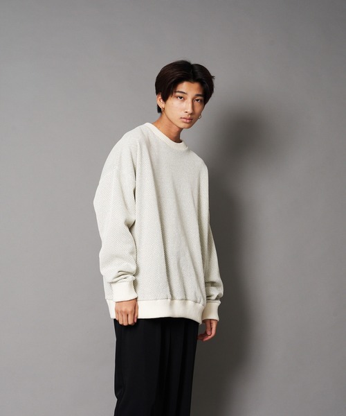 UNIIT(ユニット)の「【UNIIT/ユニット】カルゼニットフリースルーズクルーネック(スウェット・メンズ・チャコールグレー/ベージュ/ブラック/杢グレー/ホワイト・SMALL/MEDIUM/LARGE)」の13枚目の写真