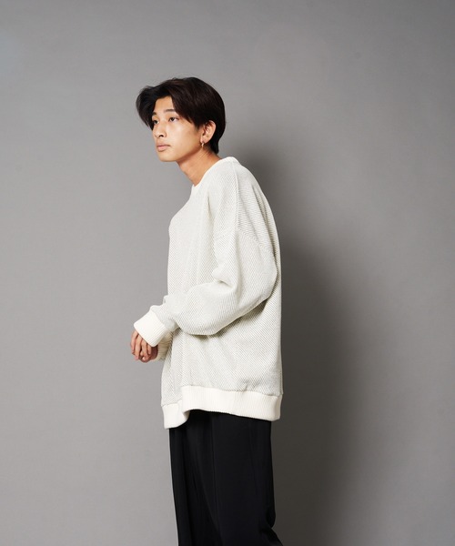 UNIIT(ユニット)の「【UNIIT/ユニット】カルゼニットフリースルーズクルーネック(スウェット・メンズ・チャコールグレー/ベージュ/ブラック/杢グレー/ホワイト・SMALL/MEDIUM/LARGE)」の15枚目の写真