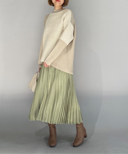 PICCIN（ピッチン）の「メタリックサテンプリーツスカート（スカート・レディース・ブルー/グリーン・M/L）」の3枚目の写真