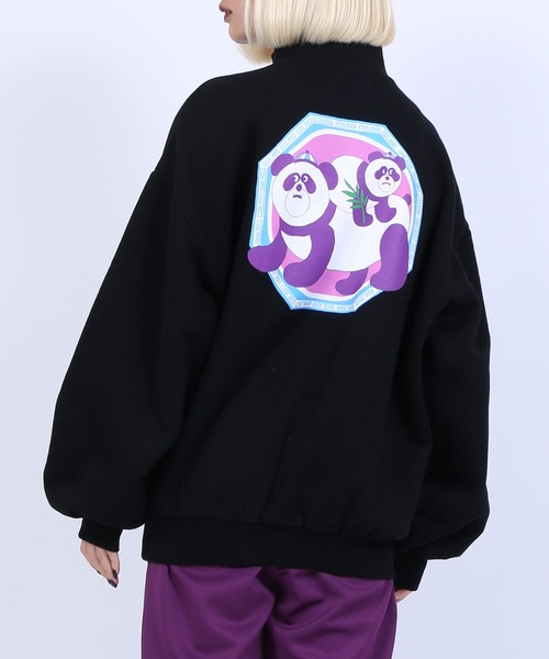 PUNYUS(プニュズ)の「裏起毛ハーフZIPプルオーバー(スウェット・レディース・ホワイト/ブラック/ライトパープル・4/3)」の3枚目の写真