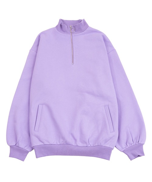 PUNYUS(プニュズ)の「裏起毛ハーフZIPプルオーバー(スウェット・レディース・ホワイト/ブラック/ライトパープル・4/3)」の21枚目の写真