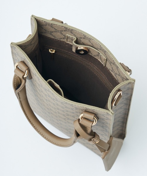 COLONY 2139（コロニートゥーワンスリーナイン）の「モノグラム縦長ミニトートバッグ（トートバッグ・レディース・アイボリー/ブラウン/ベージュ・FREE）」の12枚目の写真