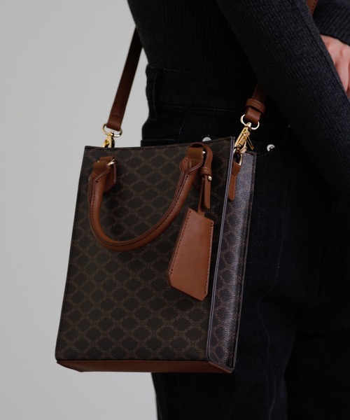 COLONY 2139（コロニートゥーワンスリーナイン）の「モノグラム縦長ミニトートバッグ（トートバッグ・レディース・アイボリー/ブラウン/ベージュ・FREE）」の16枚目の写真