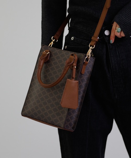 COLONY 2139（コロニートゥーワンスリーナイン）の「モノグラム縦長ミニトートバッグ（トートバッグ・レディース・アイボリー/ブラウン/ベージュ・FREE）」の15枚目の写真