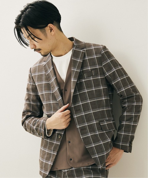 美品✨EDIFICE セットアップスーツ　洗濯可　チェック柄　ストレッチ 美品✨EDIFICE セットアップスーツ 洗濯可 チェック柄