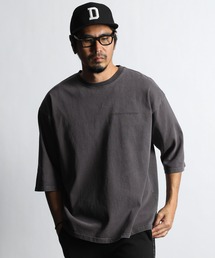 The DUFFER of ST.GEORGE | ECO FRIENDRY DYEING 3Q SLEEVE TEE：7分袖 オーバーサイズ シンプルTシャツ(Tシャツ/カットソー)