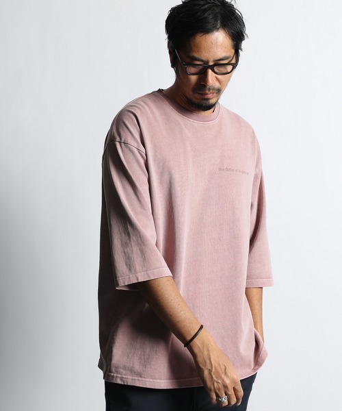 The DUFFER of ST.GEORGE（ザダファーオブセントジョージ）の「ECO FRIENDRY DYEING 3Q SLEEVE TEE：7分袖 オーバーサイズ シンプルTシャツ（Tシャツ/カットソー・メンズ・チャコールグレー/ピンク/ブルーグレー・SMALL/MEDIUM/LARGE/X-LARGE）」の15枚目の写真