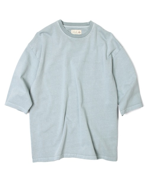 The DUFFER of ST.GEORGE（ザダファーオブセントジョージ）の「ECO FRIENDRY DYEING 3Q SLEEVE TEE：7分袖 オーバーサイズ シンプルTシャツ（Tシャツ/カットソー・メンズ・チャコールグレー/ピンク/ブルーグレー・SMALL/MEDIUM/LARGE/X-LARGE）」の7枚目の写真