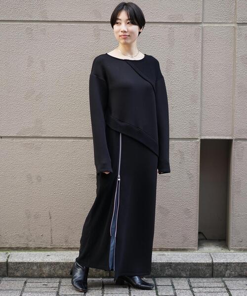 AULA AILA（アウラアイラ）の「AULA AILA （アウラ アイラ）別注リブMIX ワンピース（ワンピース・レディース・ブラック/アイボリー・0）」の18枚目の写真