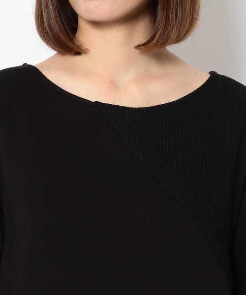 AULA AILA（アウラアイラ）の「AULA AILA （アウラ アイラ）別注リブMIX ワンピース（ワンピース・レディース・ブラック/アイボリー・0）」の3枚目の写真