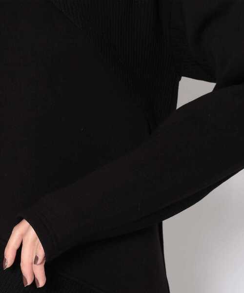 AULA AILA（アウラアイラ）の「AULA AILA （アウラ アイラ）別注リブMIX ワンピース（ワンピース・レディース・ブラック/アイボリー・0）」の4枚目の写真