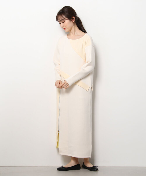 AULA AILA（アウラアイラ）の「AULA AILA （アウラ アイラ）別注リブMIX ワンピース（ワンピース・レディース・ブラック/アイボリー・0）」の11枚目の写真