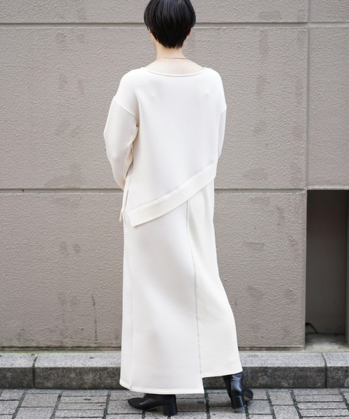 AULA AILA（アウラアイラ）の「AULA AILA （アウラ アイラ）別注リブMIX ワンピース（ワンピース・レディース・ブラック/アイボリー・0）」の6枚目の写真