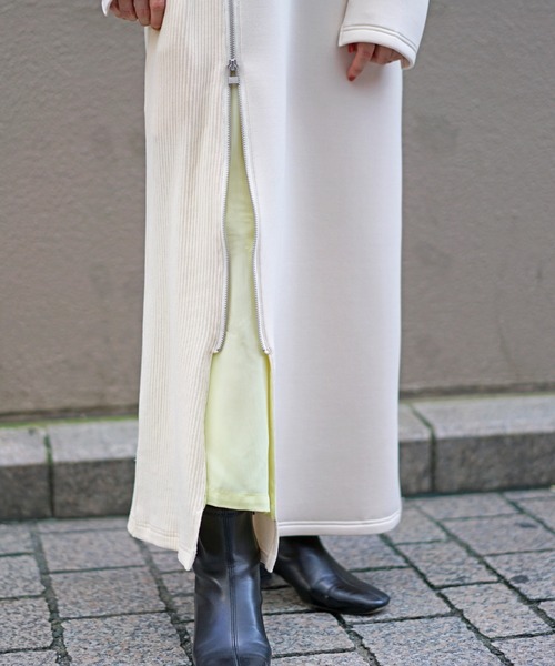 AULA AILA（アウラアイラ）の「AULA AILA （アウラ アイラ）別注リブMIX ワンピース（ワンピース・レディース・ブラック/アイボリー・0）」の9枚目の写真