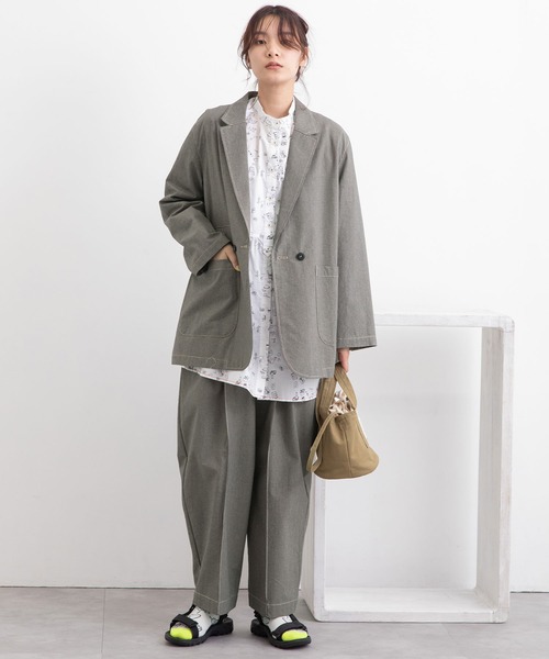 POU DOU DOU(プードゥドゥ)の「ライトウェザーテーラードジャケット(テーラードジャケット・レディース・ライトブルー/モカ/スミクロ・3)」の10枚目の写真