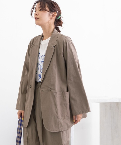 POU DOU DOU(プードゥドゥ)の「ライトウェザーテーラードジャケット(テーラードジャケット・レディース・ライトブルー/モカ/スミクロ・3)」の14枚目の写真