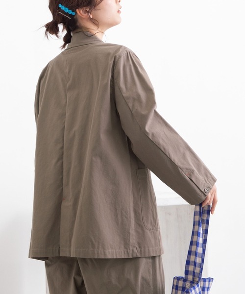POU DOU DOU(プードゥドゥ)の「ライトウェザーテーラードジャケット(テーラードジャケット・レディース・ライトブルー/モカ/スミクロ・3)」の15枚目の写真