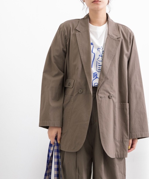 POU DOU DOU(プードゥドゥ)の「ライトウェザーテーラードジャケット(テーラードジャケット・レディース・ライトブルー/モカ/スミクロ・3)」の16枚目の写真