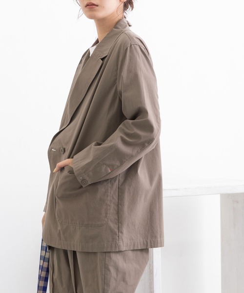 POU DOU DOU(プードゥドゥ)の「ライトウェザーテーラードジャケット(テーラードジャケット・レディース・ライトブルー/モカ/スミクロ・3)」の17枚目の写真