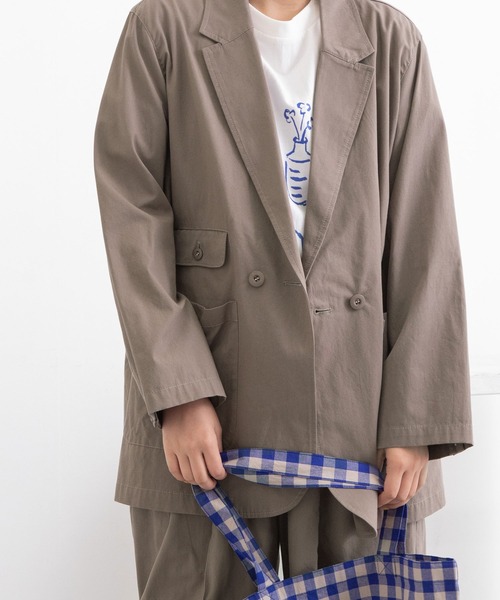 POU DOU DOU(プードゥドゥ)の「ライトウェザーテーラードジャケット(テーラードジャケット・レディース・ライトブルー/モカ/スミクロ・3)」の18枚目の写真