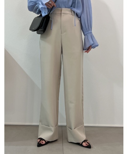 Re:EDIT（リエディ）の「[低身長/高身長サイズ有]カットツイルハイウエストロールアップパンツ（その他パンツ・レディース・ブラック/アイボリー/キャメル・LARGE/SHORT/MEDIUM/TALL）」の11枚目の写真