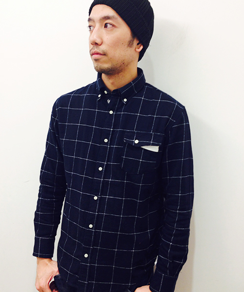 CIAOPANIC TYPY（チャオパニックティピー）の「【ロープライスアイテム】起毛フランネルウィンドペンシャツ（シャツ/ブラウス・メンズ・ネイビー/ホワイト・SMALL/LARGE/MEDIUM）」の2枚目の写真