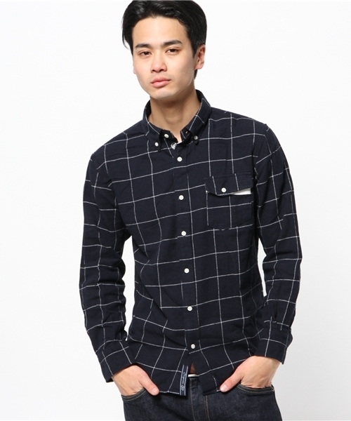 CIAOPANIC TYPY（チャオパニックティピー）の「【ロープライスアイテム】起毛フランネルウィンドペンシャツ（シャツ/ブラウス・メンズ・ネイビー/ホワイト・SMALL/LARGE/MEDIUM）」の8枚目の写真