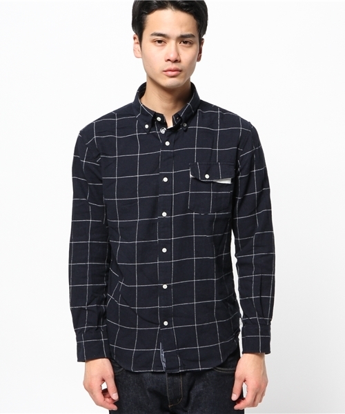 CIAOPANIC TYPY（チャオパニックティピー）の「【ロープライスアイテム】起毛フランネルウィンドペンシャツ（シャツ/ブラウス・メンズ・ネイビー/ホワイト・SMALL/LARGE/MEDIUM）」の9枚目の写真