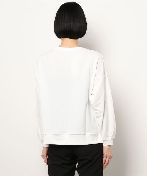 ehka sopo（エヘカソポ）の「カレッジロゴトレーナー（Tシャツ/カットソー・レディース・ブラック/オフホワイト/ピンク/グリーン・ﾌﾘ-）」の6枚目の写真