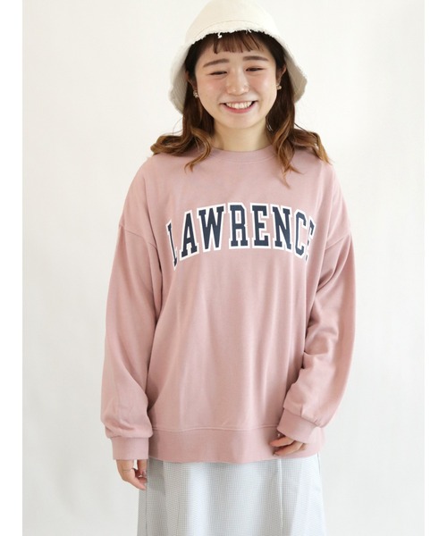 ehka sopo（エヘカソポ）の「カレッジロゴトレーナー（Tシャツ/カットソー・レディース・ブラック/オフホワイト/ピンク/グリーン・ﾌﾘ-）」の4枚目の写真