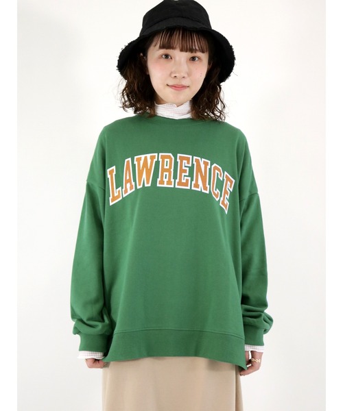 ehka sopo（エヘカソポ）の「カレッジロゴトレーナー（Tシャツ/カットソー・レディース・ブラック/オフホワイト/ピンク/グリーン・ﾌﾘ-）」の3枚目の写真