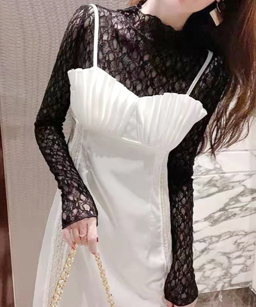 Futier land(フューティアランド)の「ソフトFITレーストップス(Tシャツ/カットソー・レディース・ホワイト/ブラック/ベージュ・FREE)」の6枚目の写真