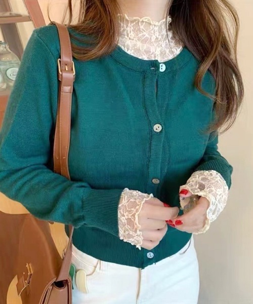 Futier land(フューティアランド)の「ソフトFITレーストップス(Tシャツ/カットソー・レディース・ホワイト/ブラック/ベージュ・FREE)」の8枚目の写真