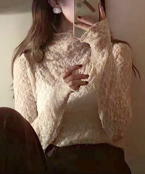 Futier land(フューティアランド)の「ソフトFITレーストップス(Tシャツ/カットソー・レディース・ホワイト/ブラック/ベージュ・FREE)」の15枚目の写真