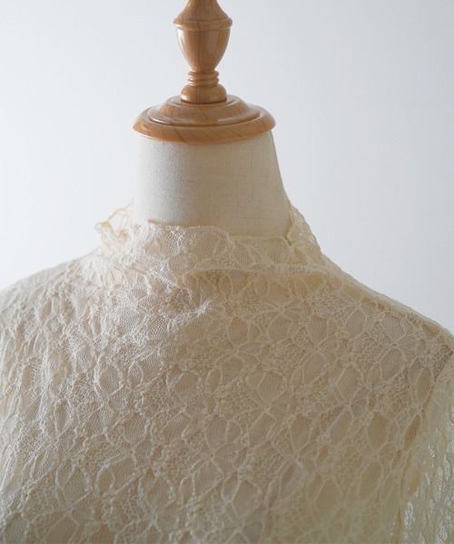 Futier land(フューティアランド)の「ソフトFITレーストップス(Tシャツ/カットソー・レディース・ホワイト/ブラック/ベージュ・FREE)」の13枚目の写真